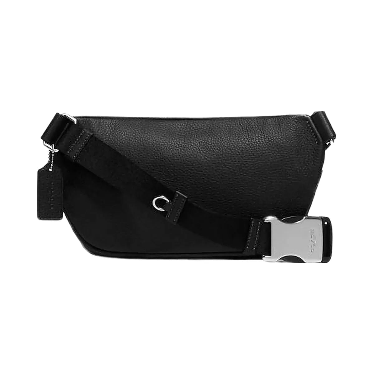 Coach Elias Belt Bag Pebbled Leather-Silver-Black