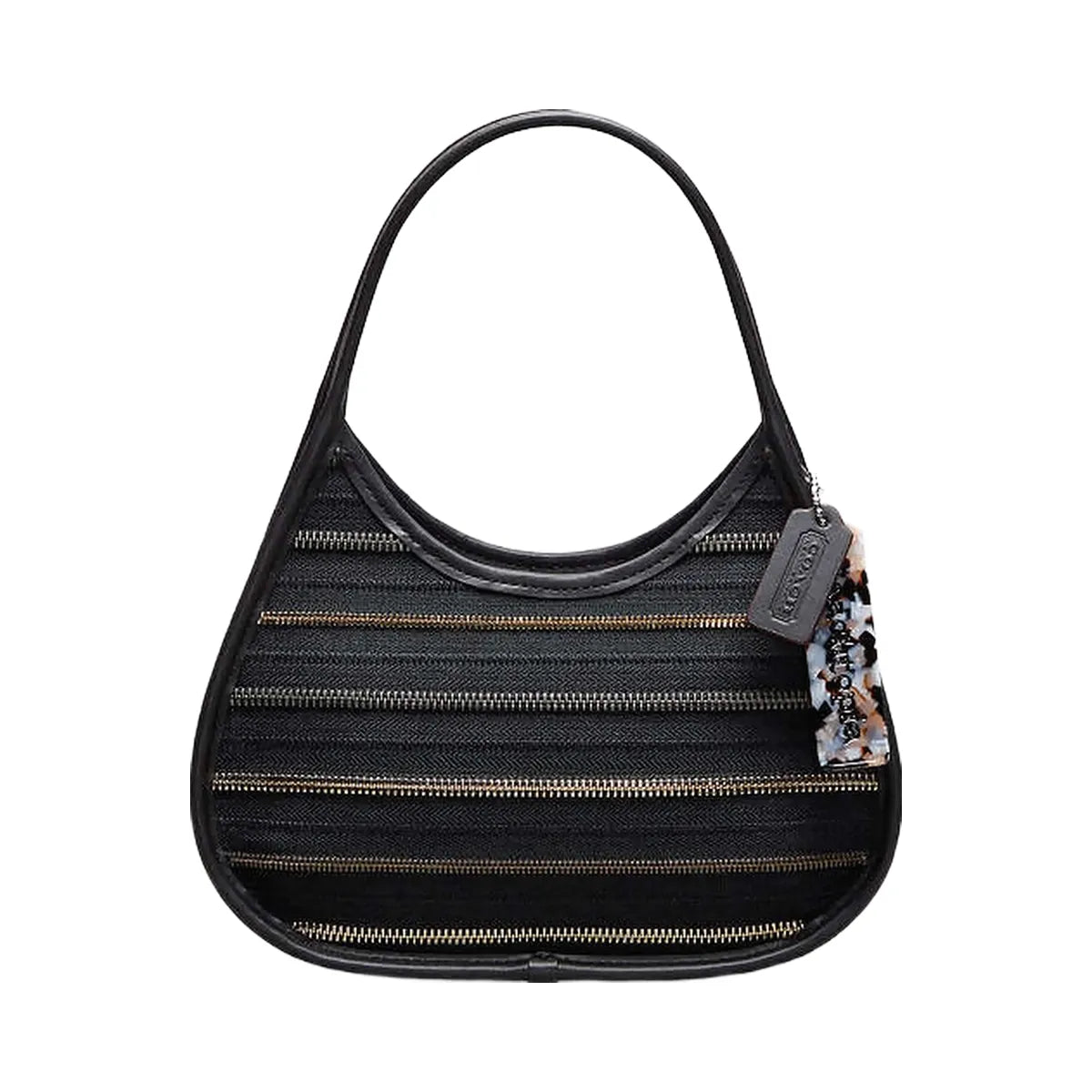 Coach Mini Warner Tote Bag Charm In Signature Canvas Signature Canvas-Qb-Tan-Black