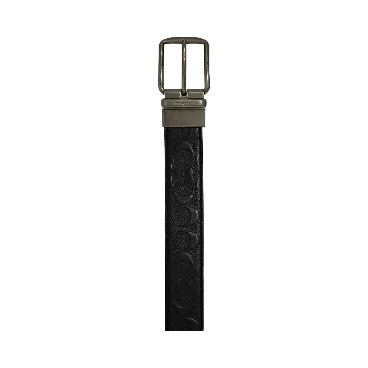 Coach Harness Buckle Cut To Size Reversible Belt, 38 Mm Smooth Leather-Black