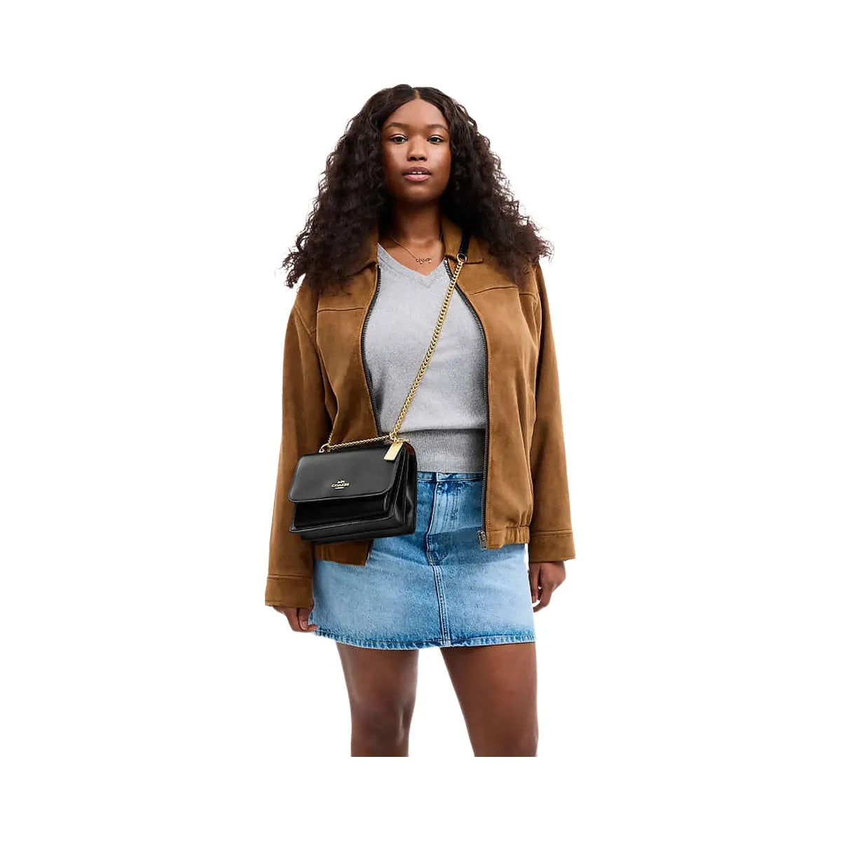 Coach Klare Crossbody Bag Calf Leather-Gold-Black