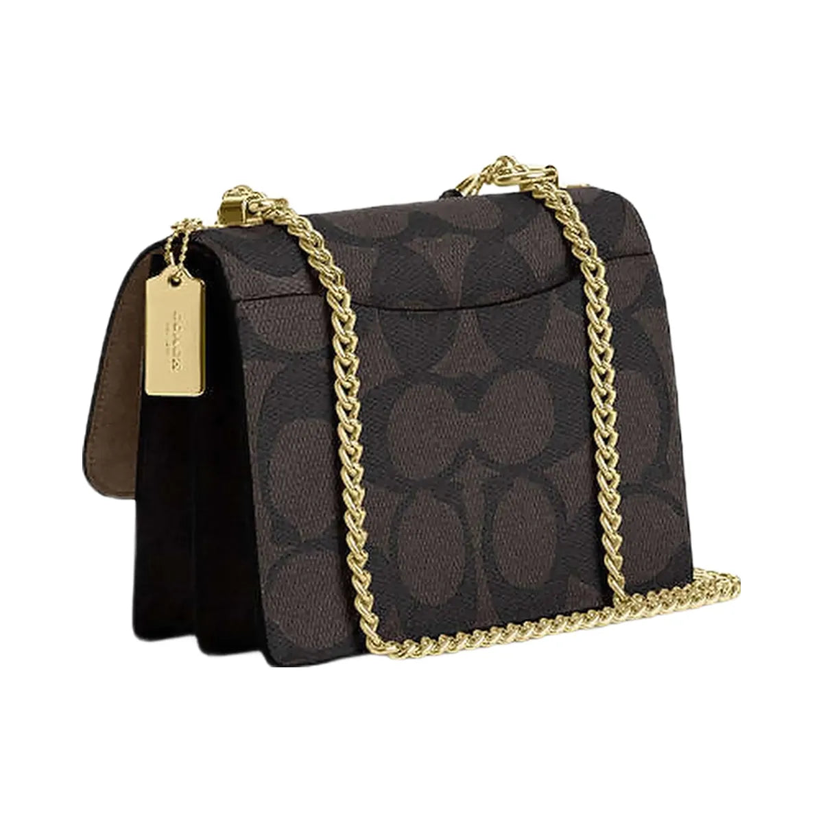 Coach Klare Crossbody Bag In Blocked Signature Canvas Signature Canvas-Gold-Walnut-Tan
