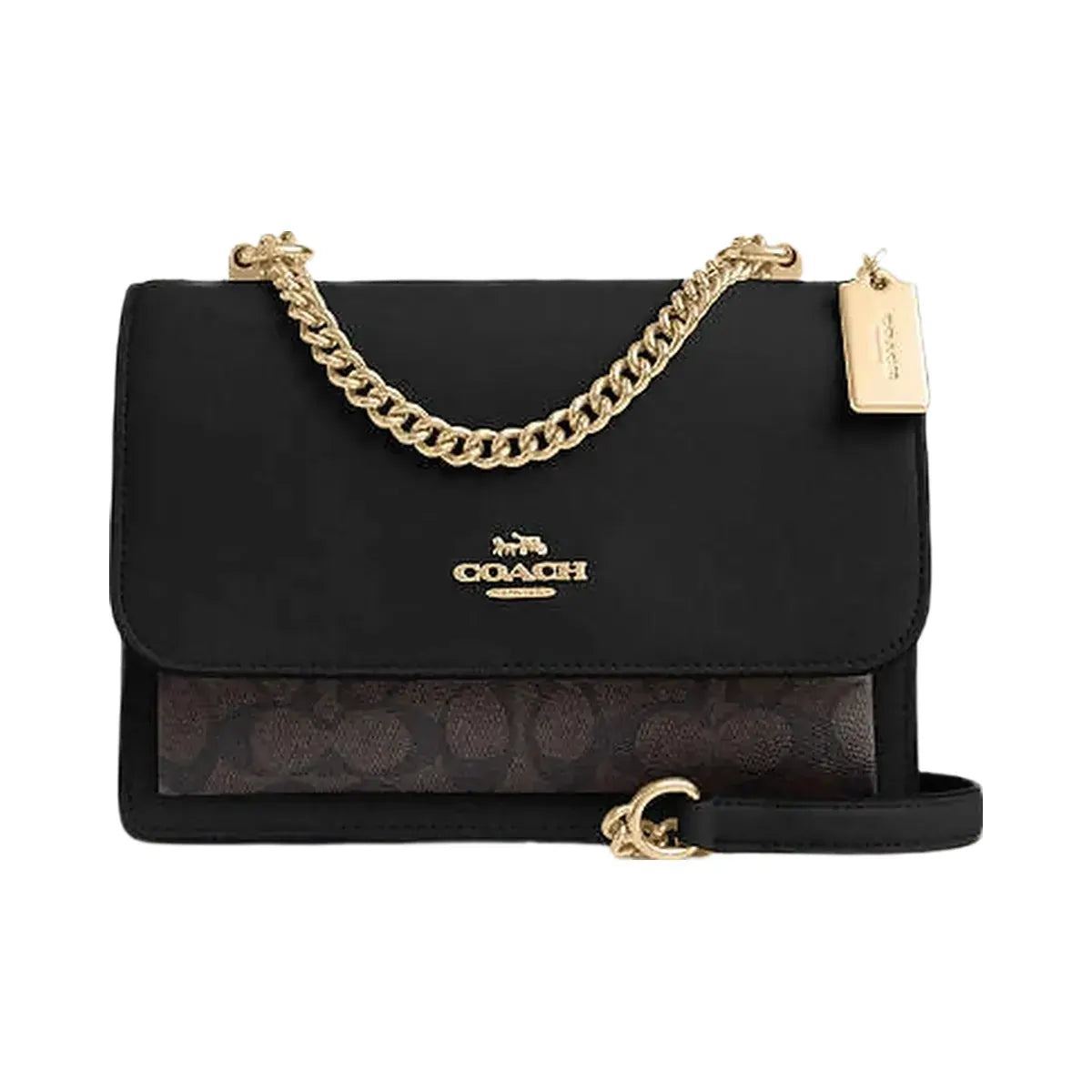 Coach Klare Crossbody Bag In Signature Canvas Signature Canvas-Gold-Walnut-Black