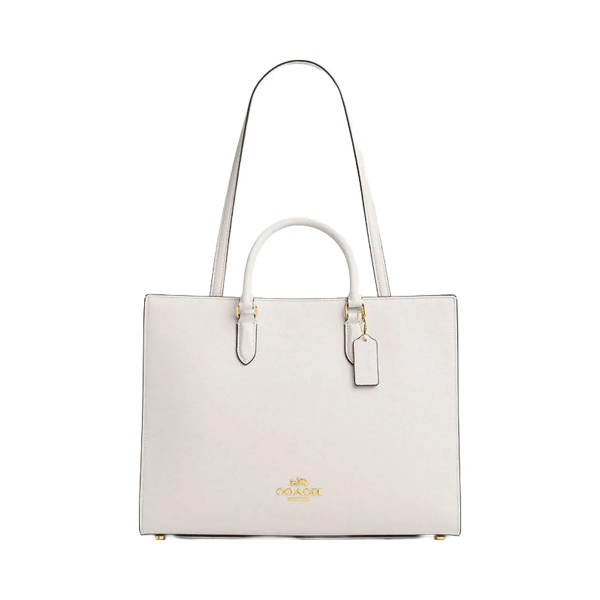 Coach Maggie Tote Bag Pebbled Leather-Gold-Chalk