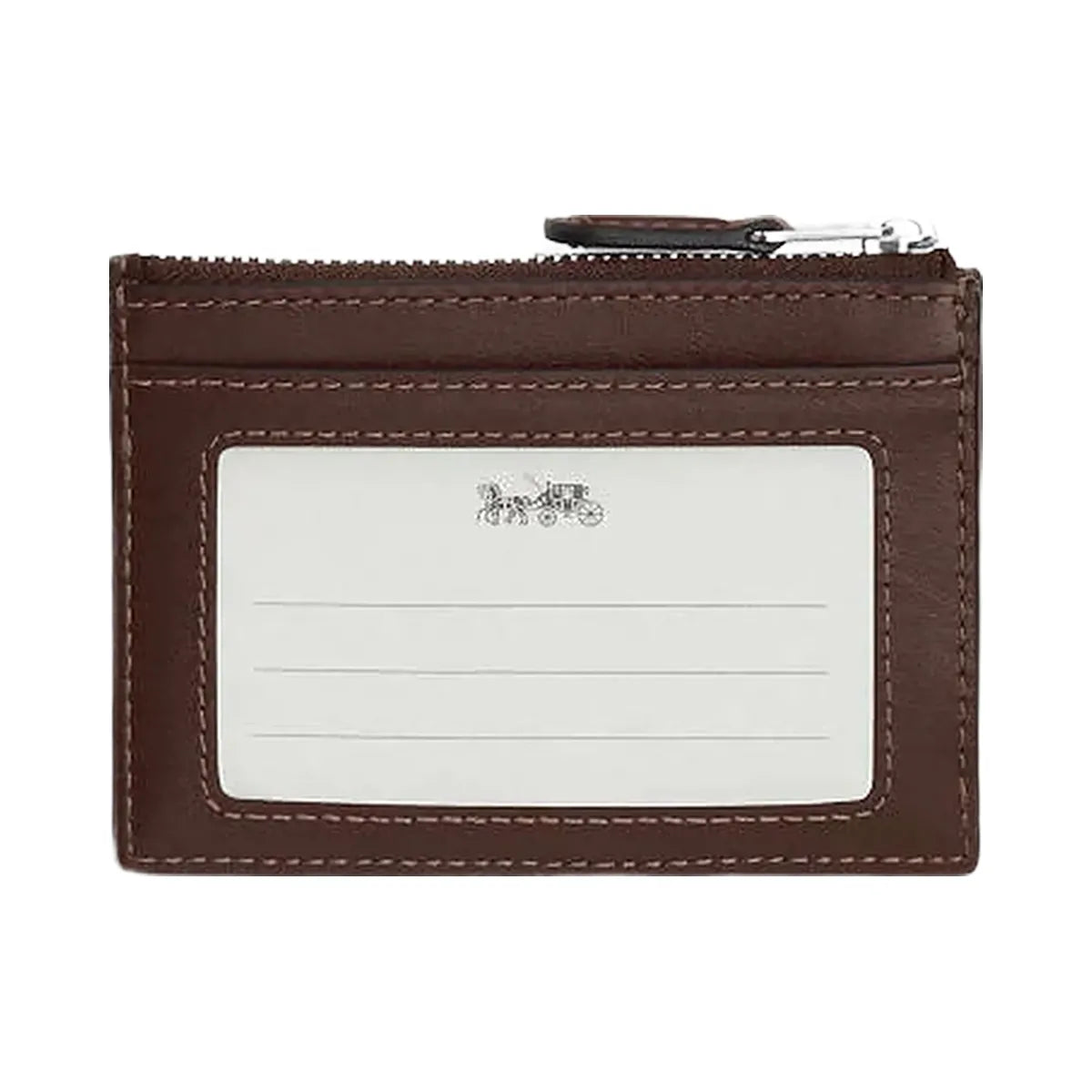 Coach Mini Id Skinny In Signature Jacquard Signature Jacquard-Silver-Oak-Maple