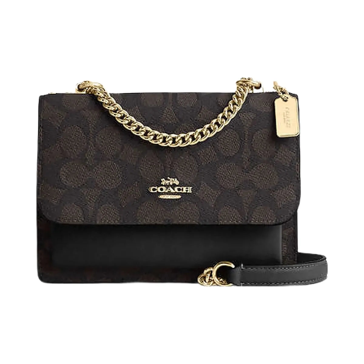 Coach Mini Klare Crossbody Bag In Signature Canvas Signature Canvas-Gold-Walnut-Black