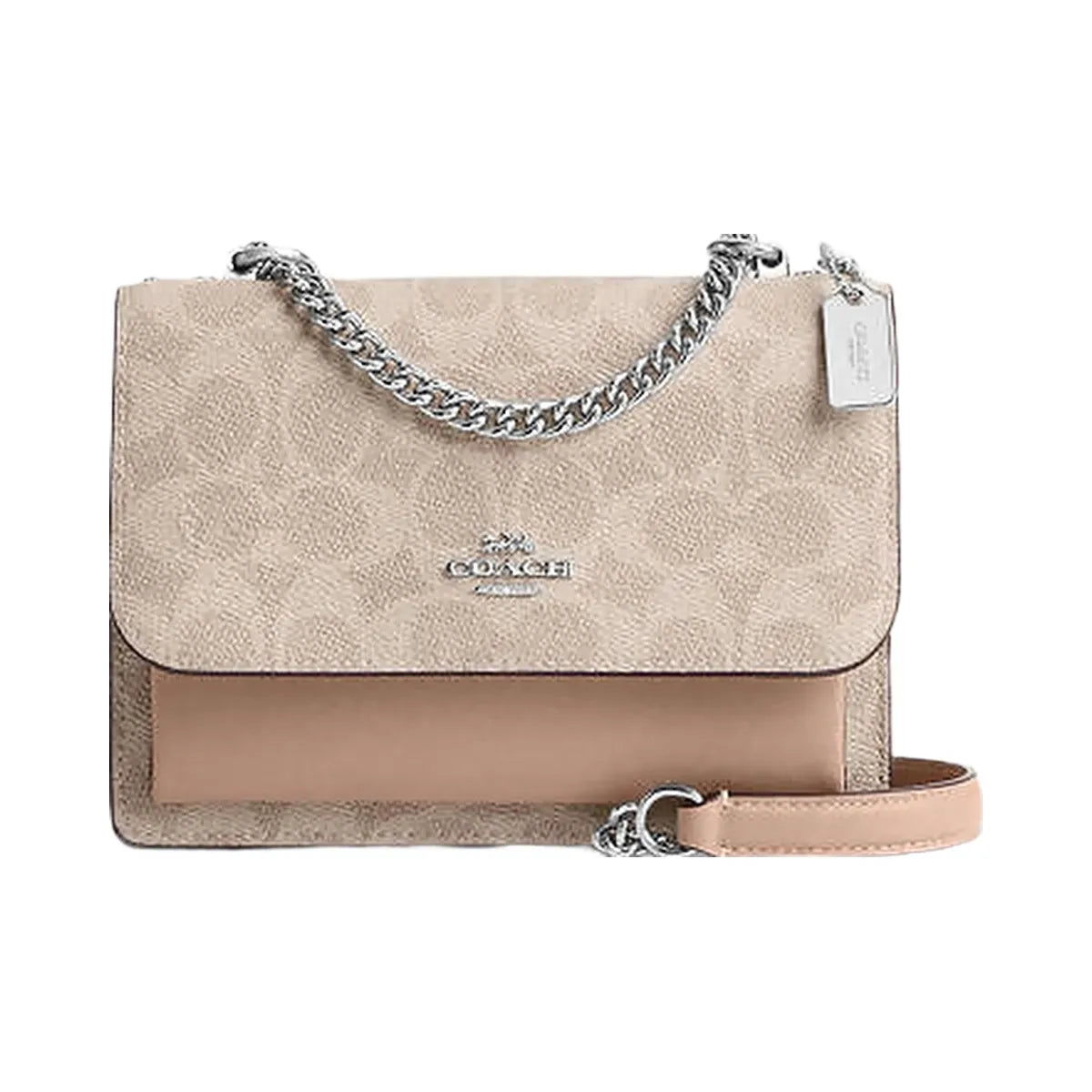 Coach Mini Klare Crossbody Bag In Signature Canvas Signature Canvas-Silver-Sand-Taupe