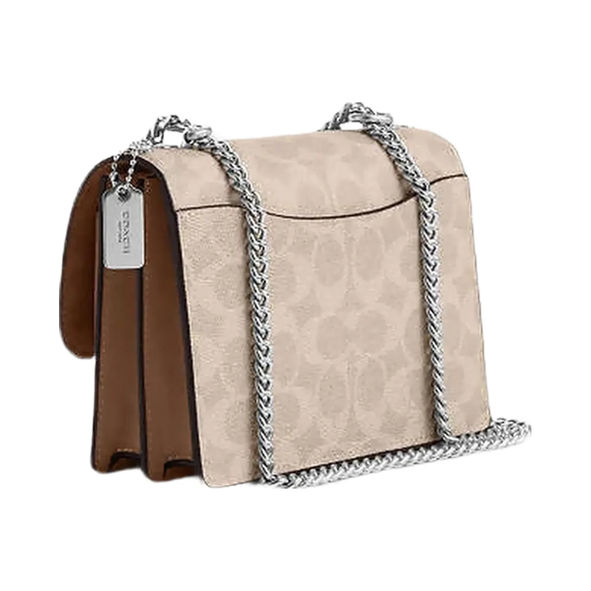 Coach Mini Klare Crossbody Bag In Signature Canvas Signature Canvas-Silver-Sand-Taupe
