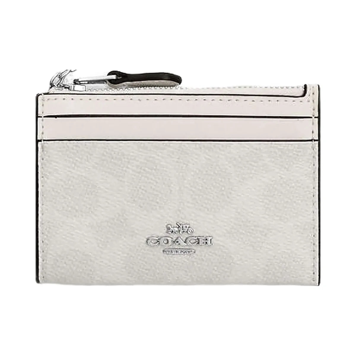 Coach Mini Skinny Id Case In Signature Canvas Signature Canvas-Sv-White-Chalk