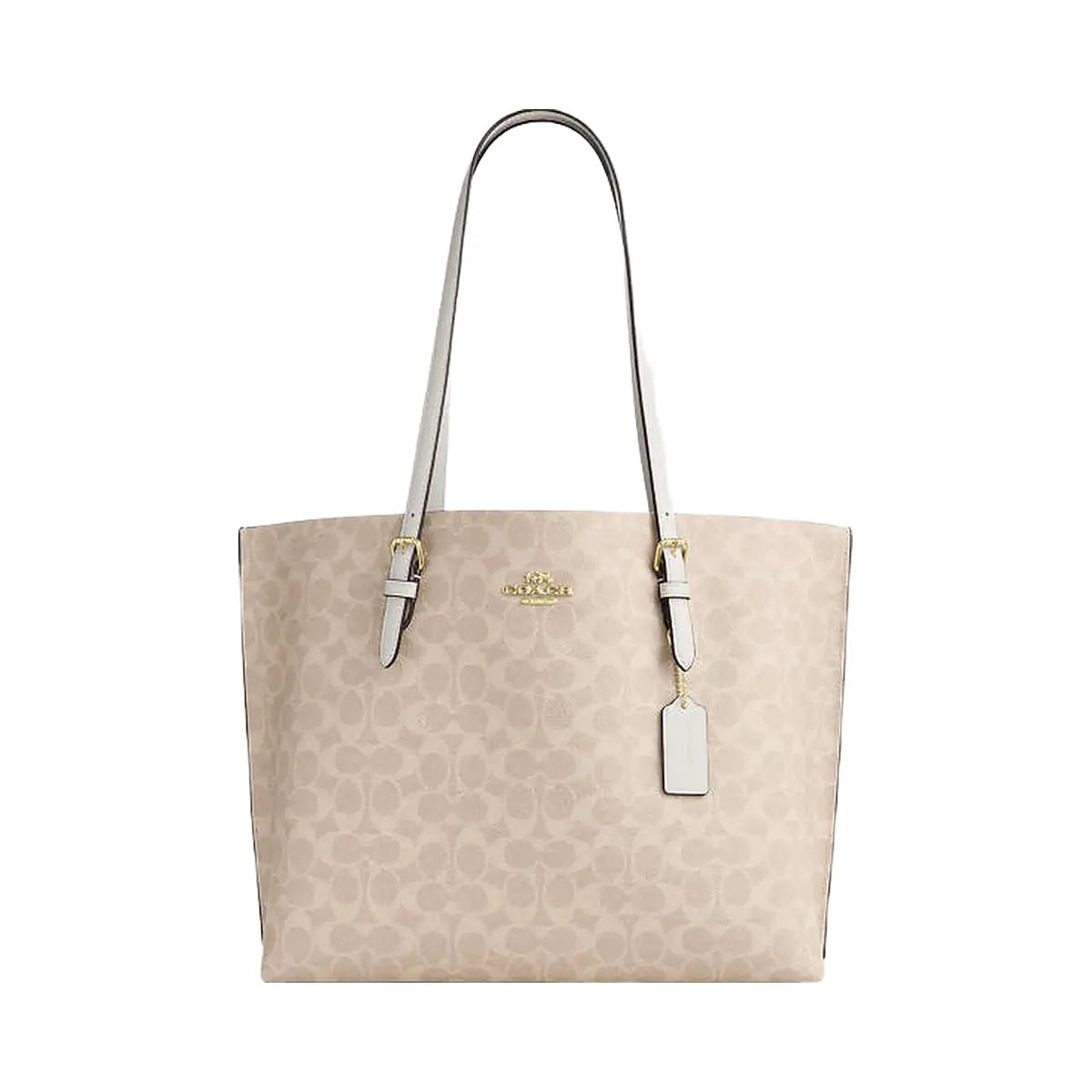 Coach Mollie Tote Bag In Signature Canvas Signature Canvas-Gold-Sand-Chalk