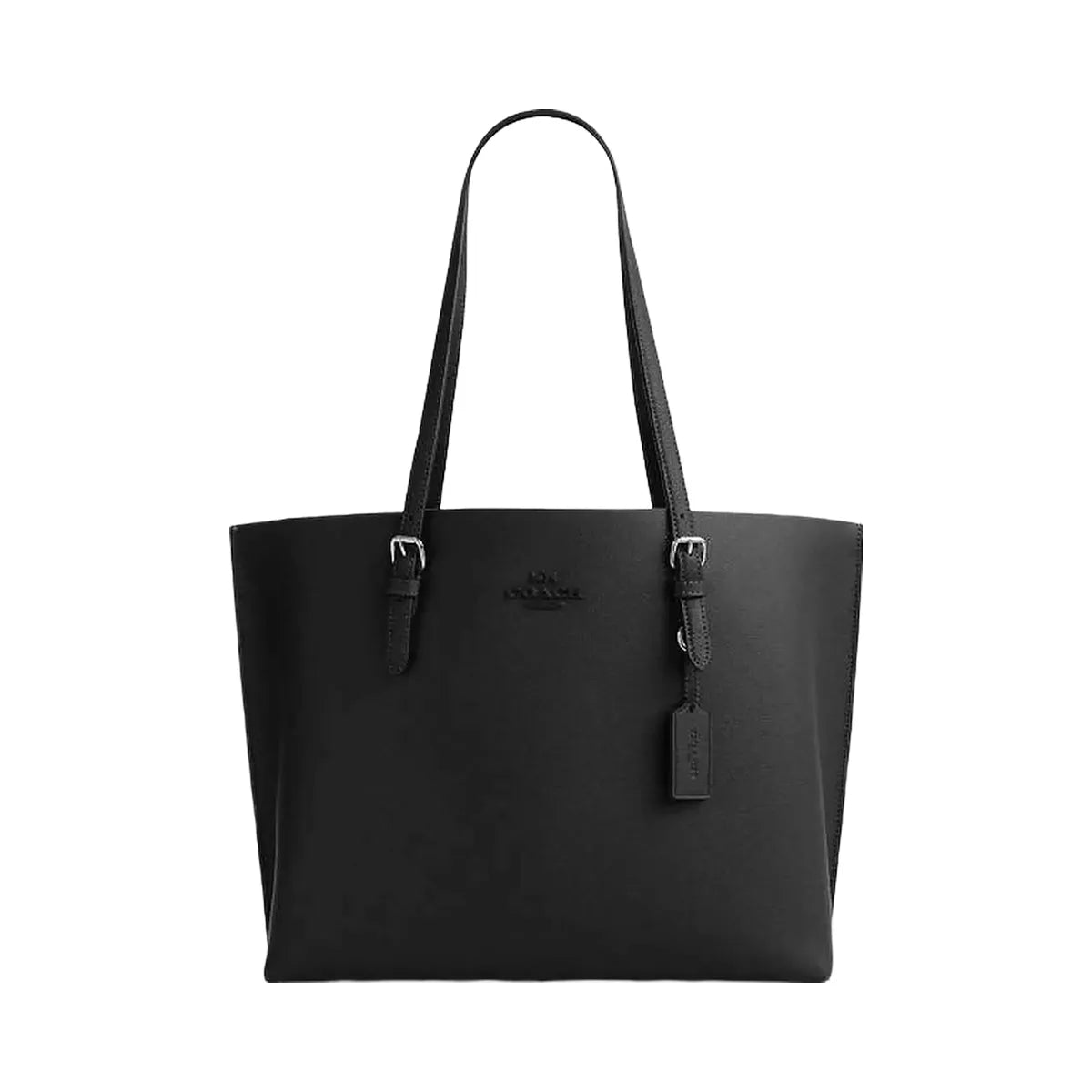 Coach Mollie Tote Bag Leather-Silver-Black