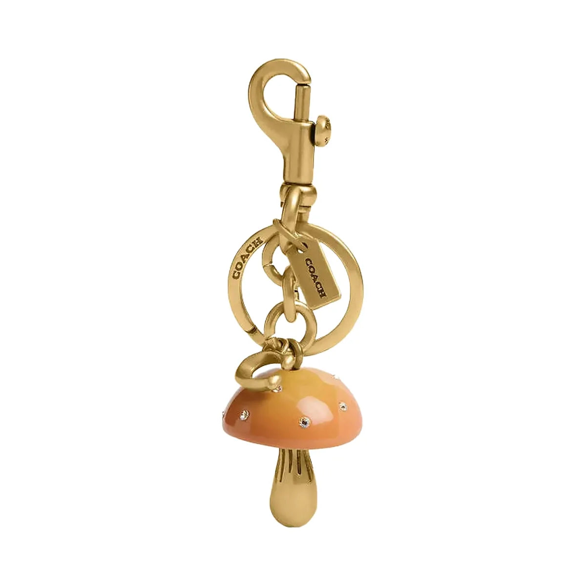 Coach Mushroom Bag Charm Resin-Brass-Mustard