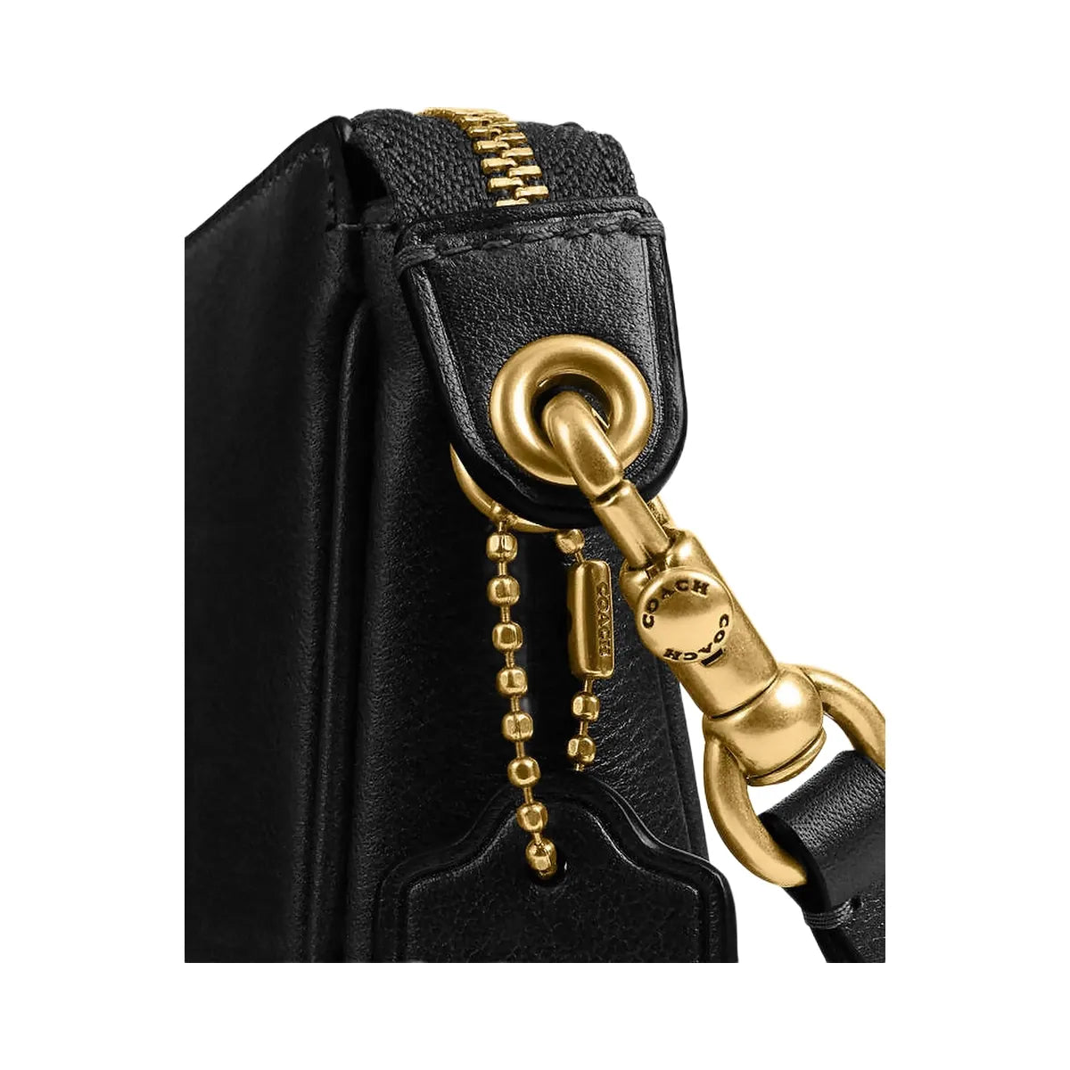 Coach Plaza Bag Natural Grain Leather-Brass-Black