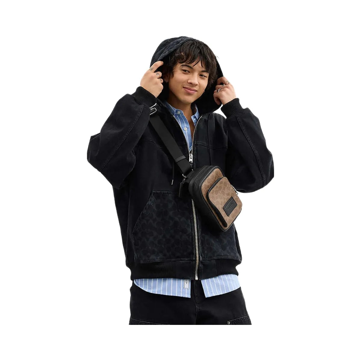 Coach Racer Sling Pack In Signature Canvas Signature Canvas-Qb-Tan-Black