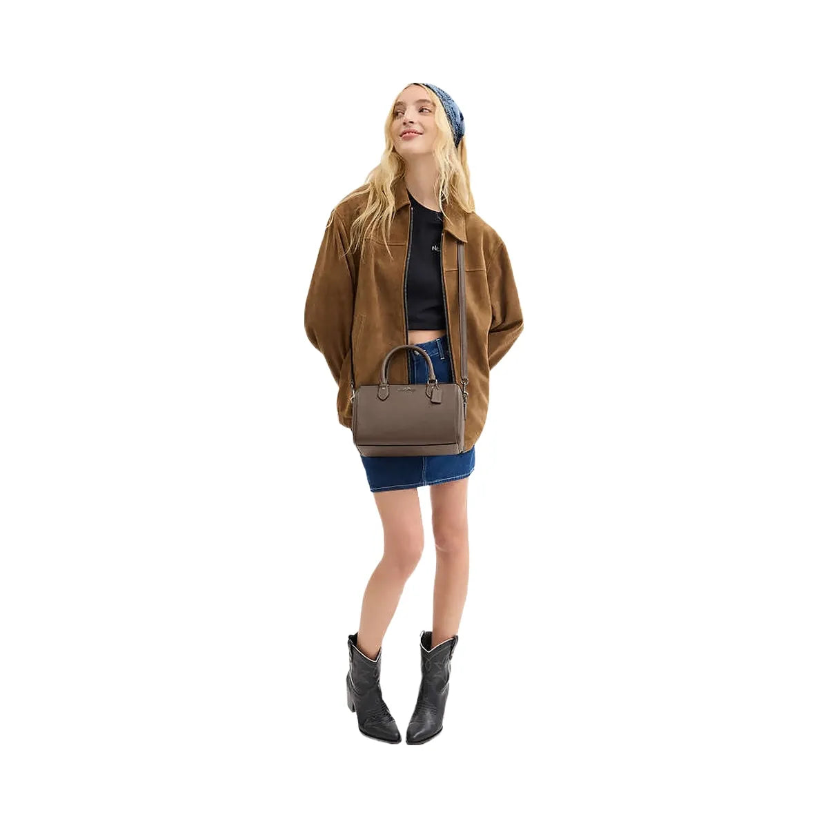 Coach Rowan Satchel Bag Pebbled Leather-Qb-Dark Stone