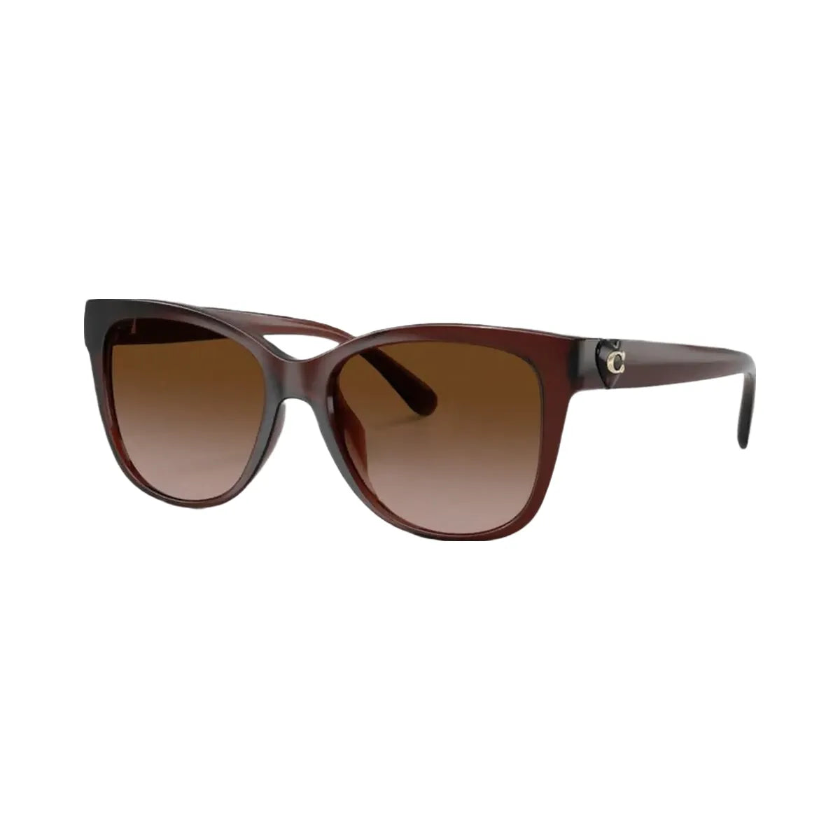 Coach Signature Heart Oversized Square Sunglasses Milky Brown