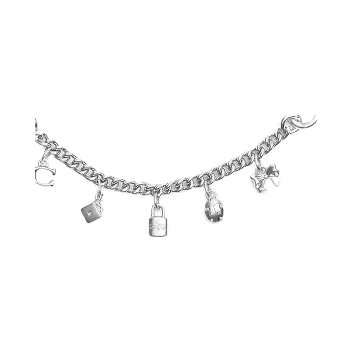 Coach Silver Swagger Chain With Charms Silver-Silver
