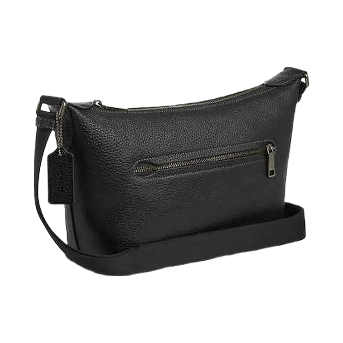 Coach Small Finn Crossbody Bag With Pouch Pebbled Leather-Gunmetal-Black