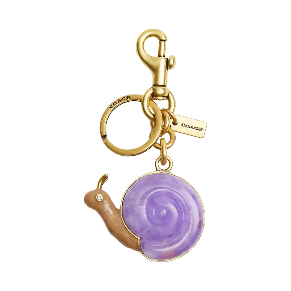 Coach Snail Bag Charm Brass-Purple Multi