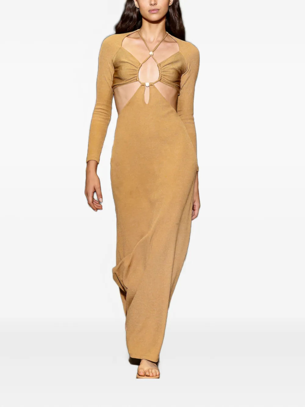 embellished cut-out maxi dress
