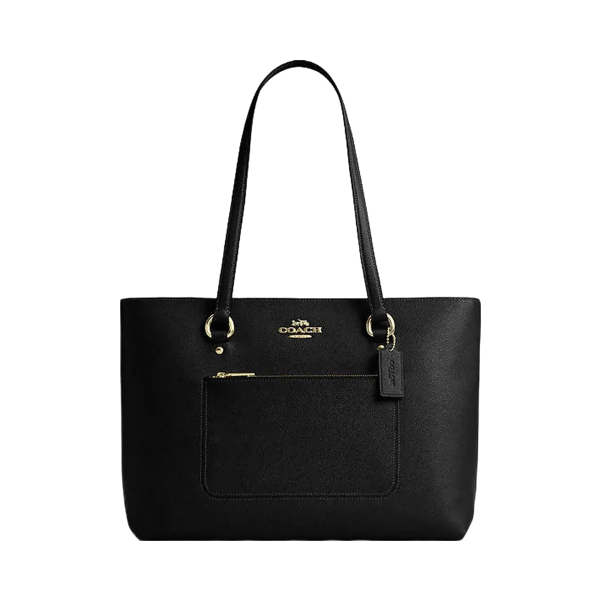 Coach Station Tote Bag Crossgrain Leather-Gold-Black