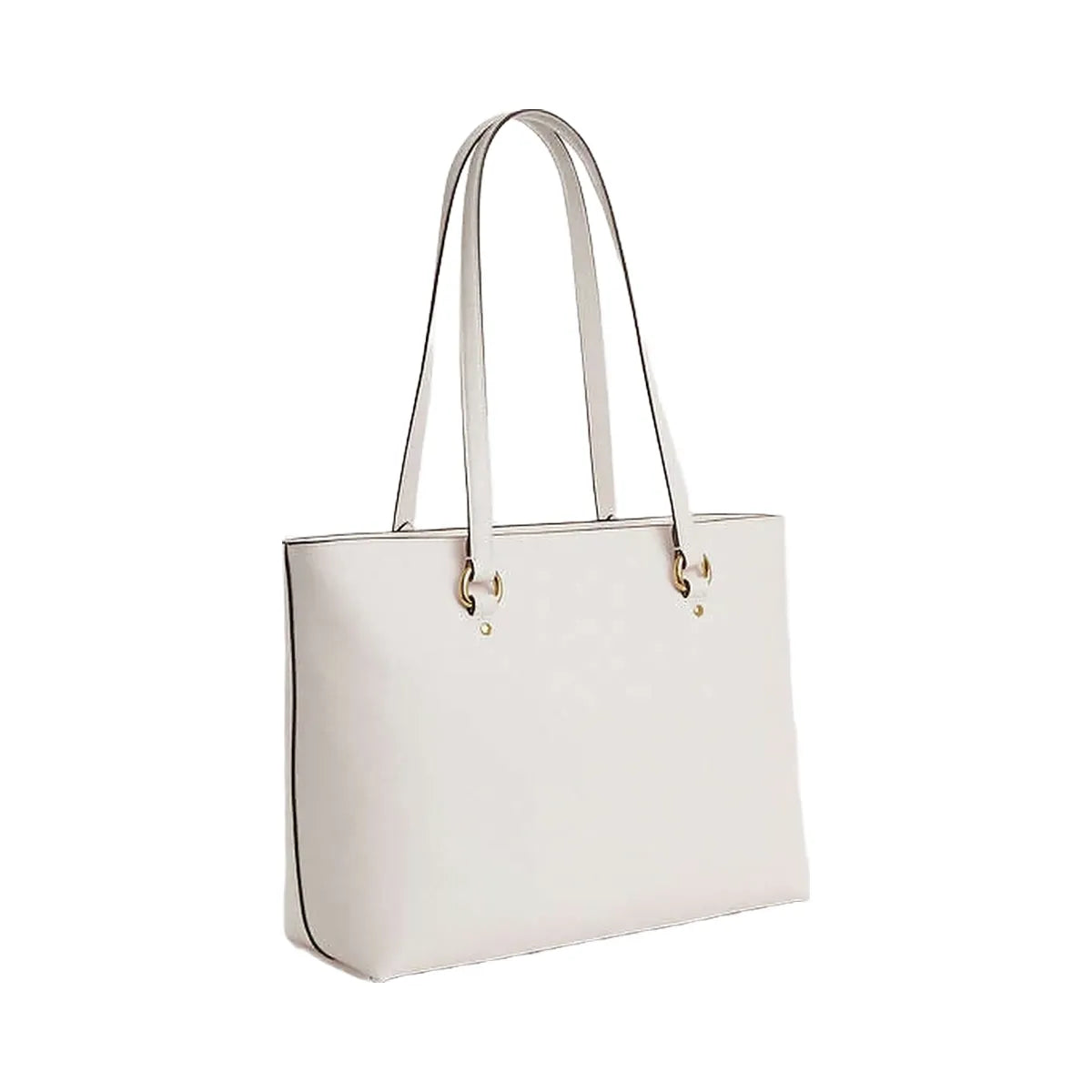 Coach Station Tote Bag Crossgrain Leather-Gold-Chalk