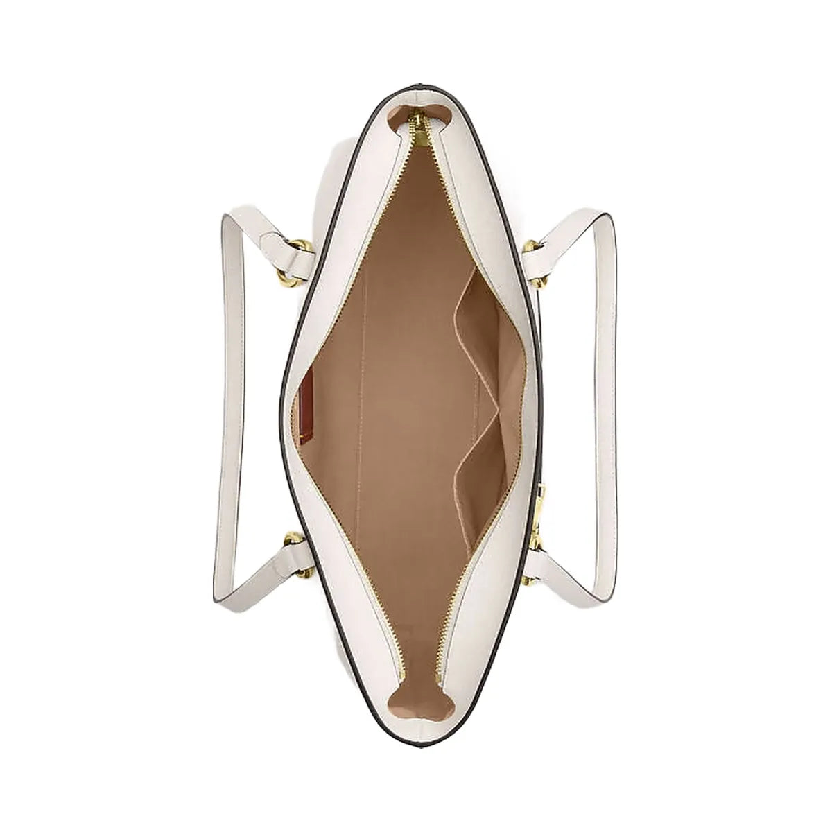 Coach Station Tote Bag Crossgrain Leather-Gold-Chalk