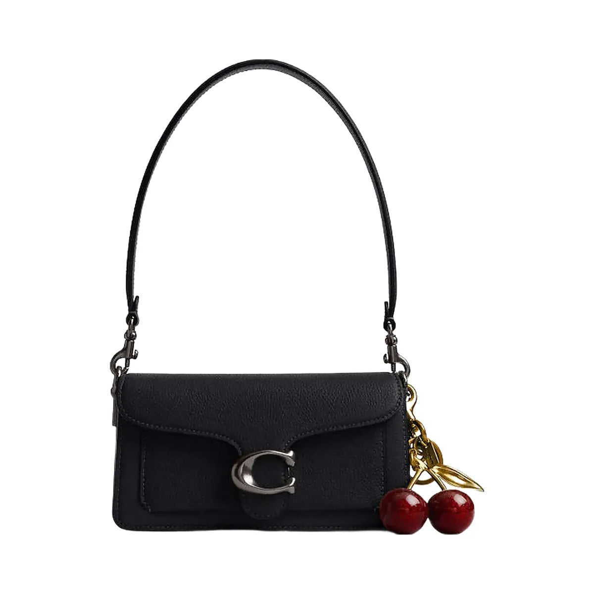 Coach Tabby Shoulder Bag 20 Polished Pebble Leather-Pewter-Black