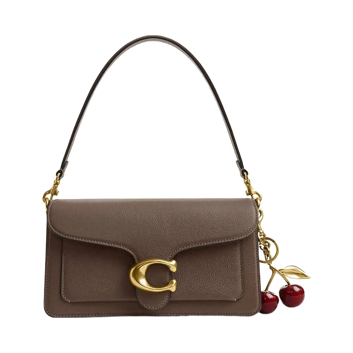 Coach Tabby Shoulder Bag 26 Polished Pebble Leather-Brass-Dark Stone