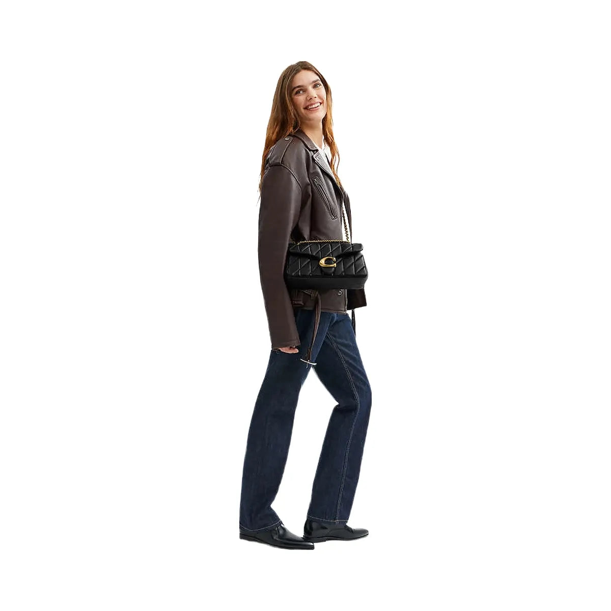 Coach Tabby Shoulder Bag 26 With Pillow Quilting Nappa Leather-Brass-Black
