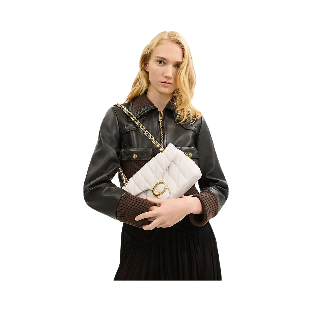Coach Tabby Shoulder Bag 26 With Pillow Quilting Nappa Leather-Brass-Chalk