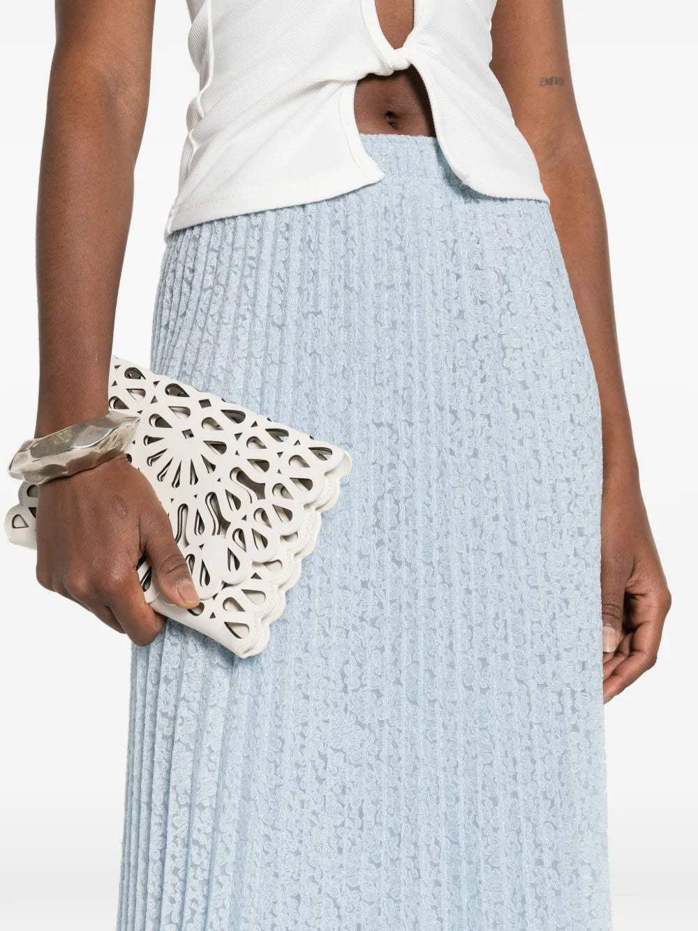 pleated lace skirt