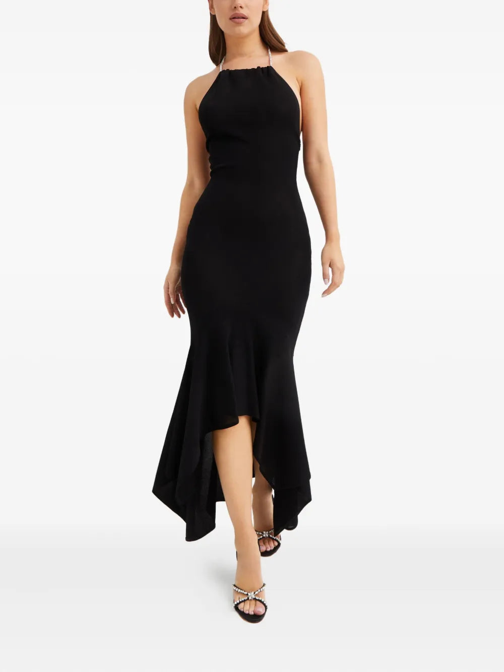 crystal-embellished halterneck dress