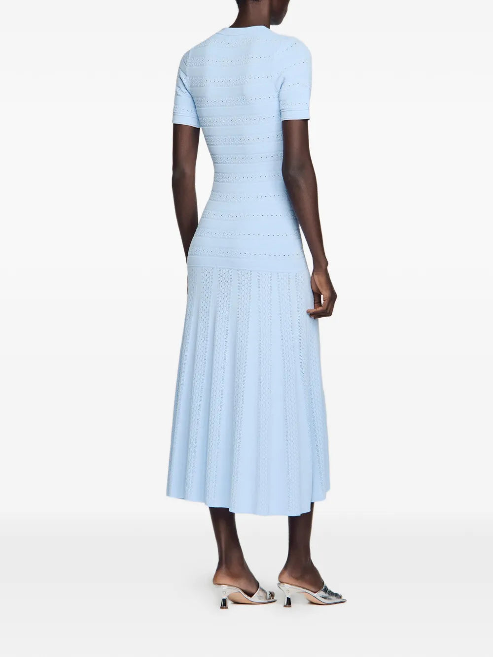 buttoned knitted midi dress
