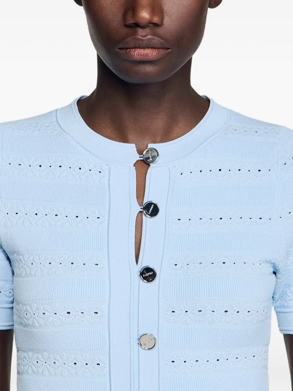 buttoned knitted midi dress