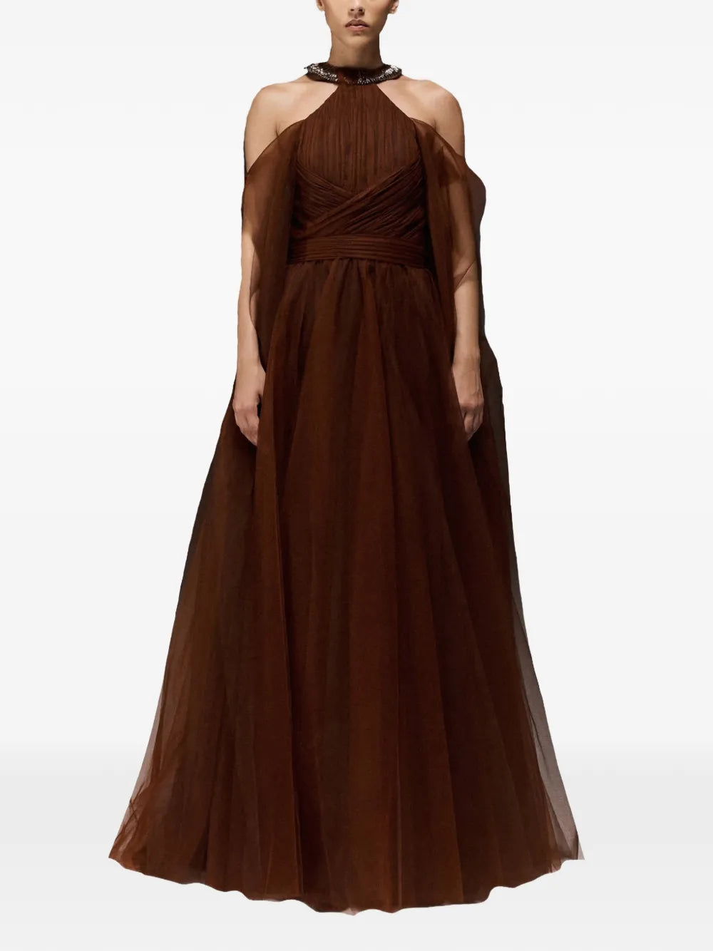 draped-detail maxi dress