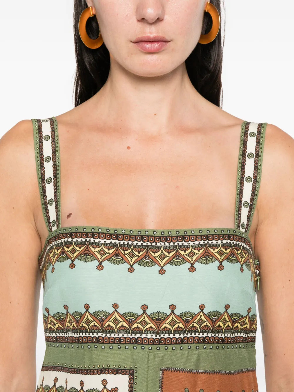 Contina square-neck midi dress