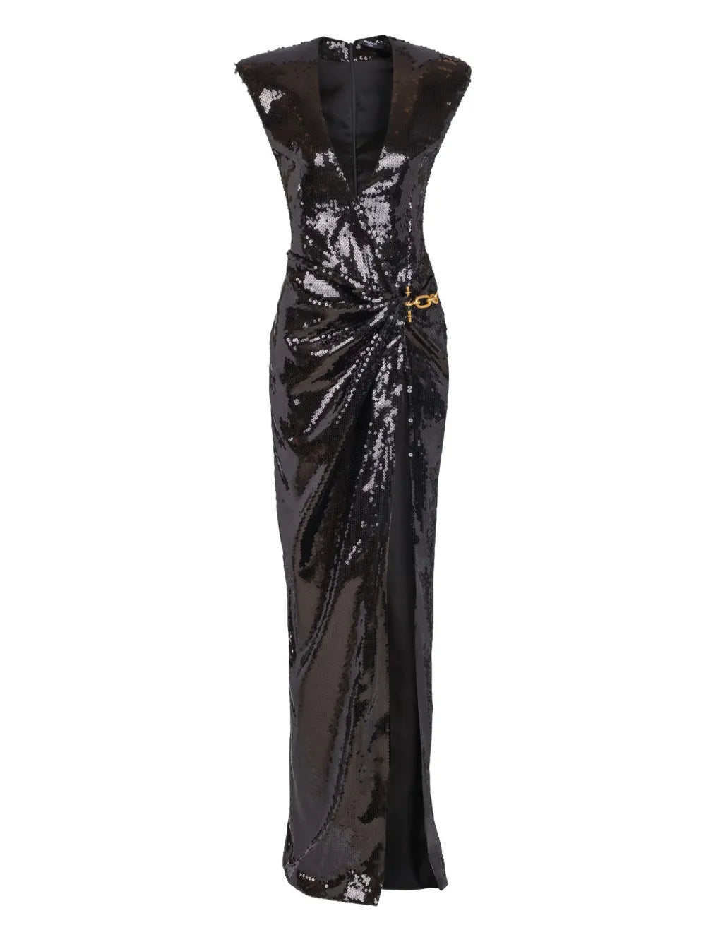 draped sequin-embellished dress