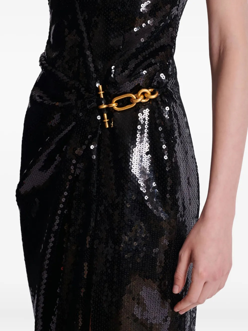 draped sequin-embellished dress