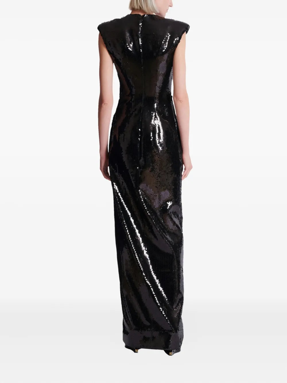 draped sequin-embellished dress