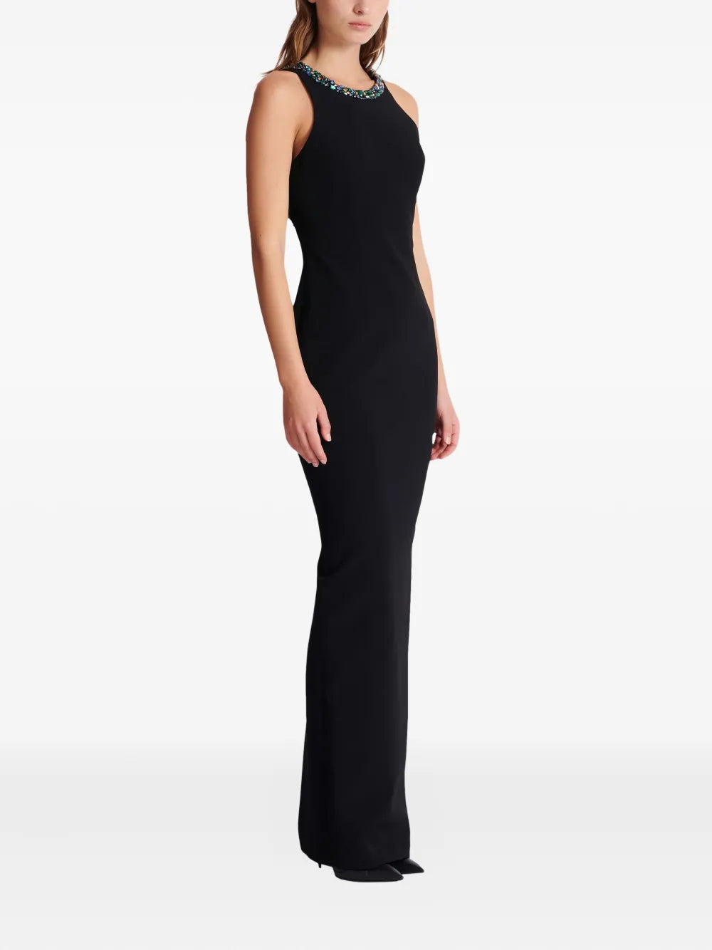 jewel-embellished velvet dress