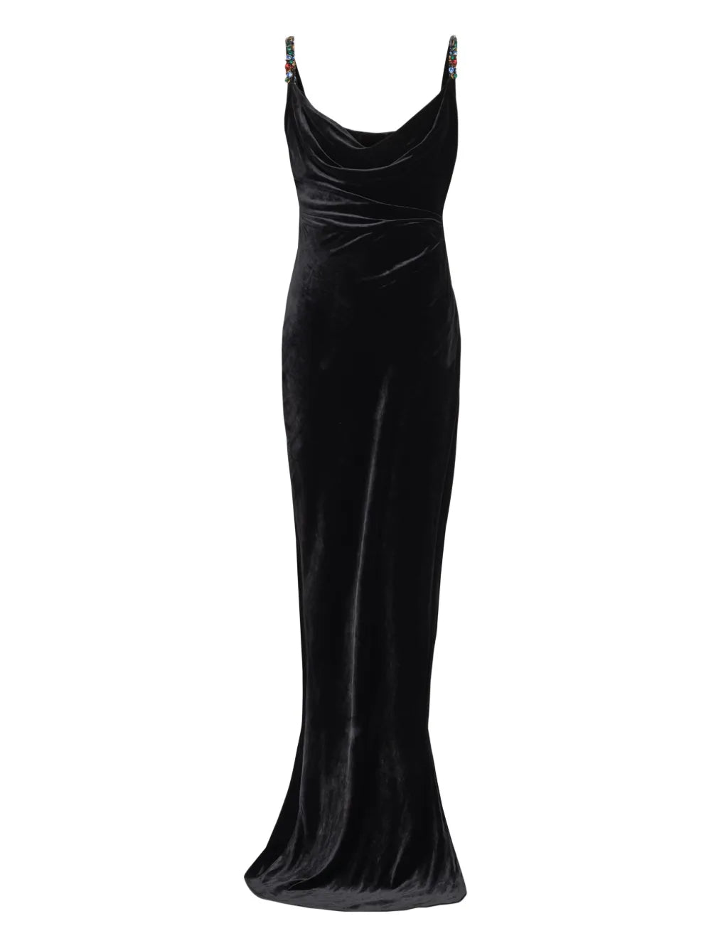 jewel-embellished velvet dress