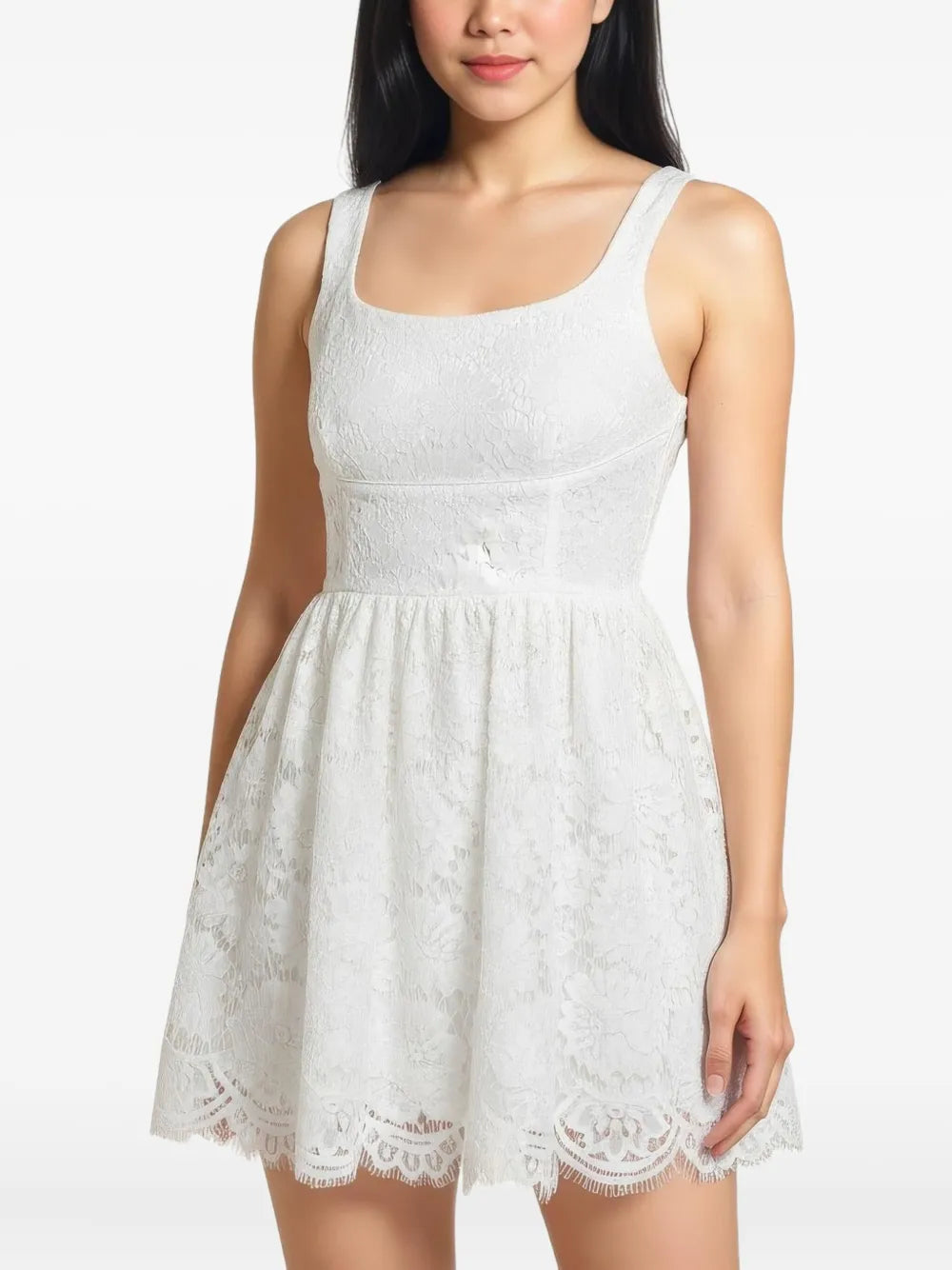 floral lace mini dress