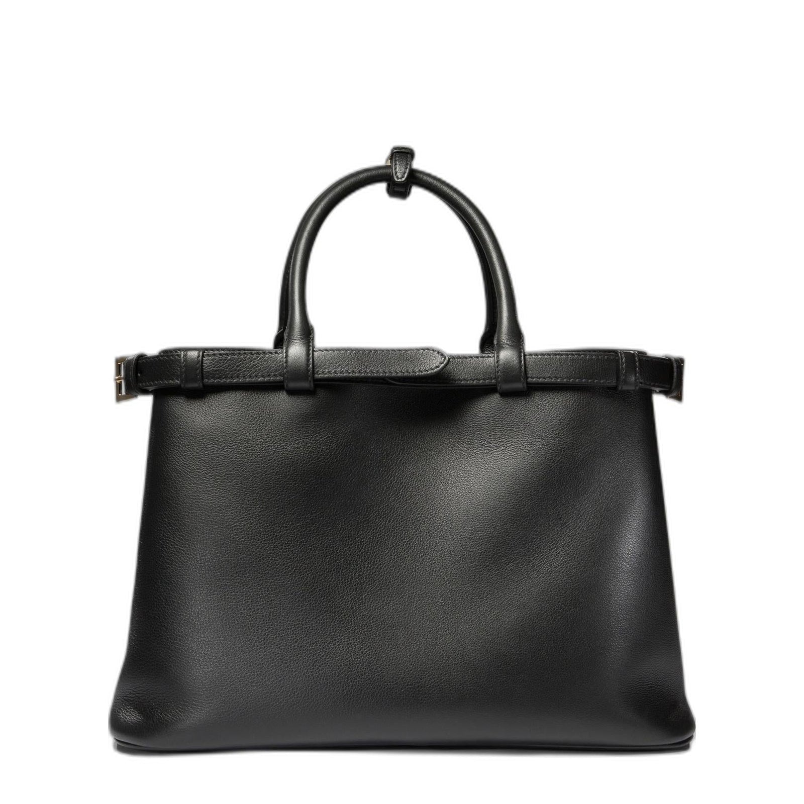 Buckle Medium Grainy Leather Handbag