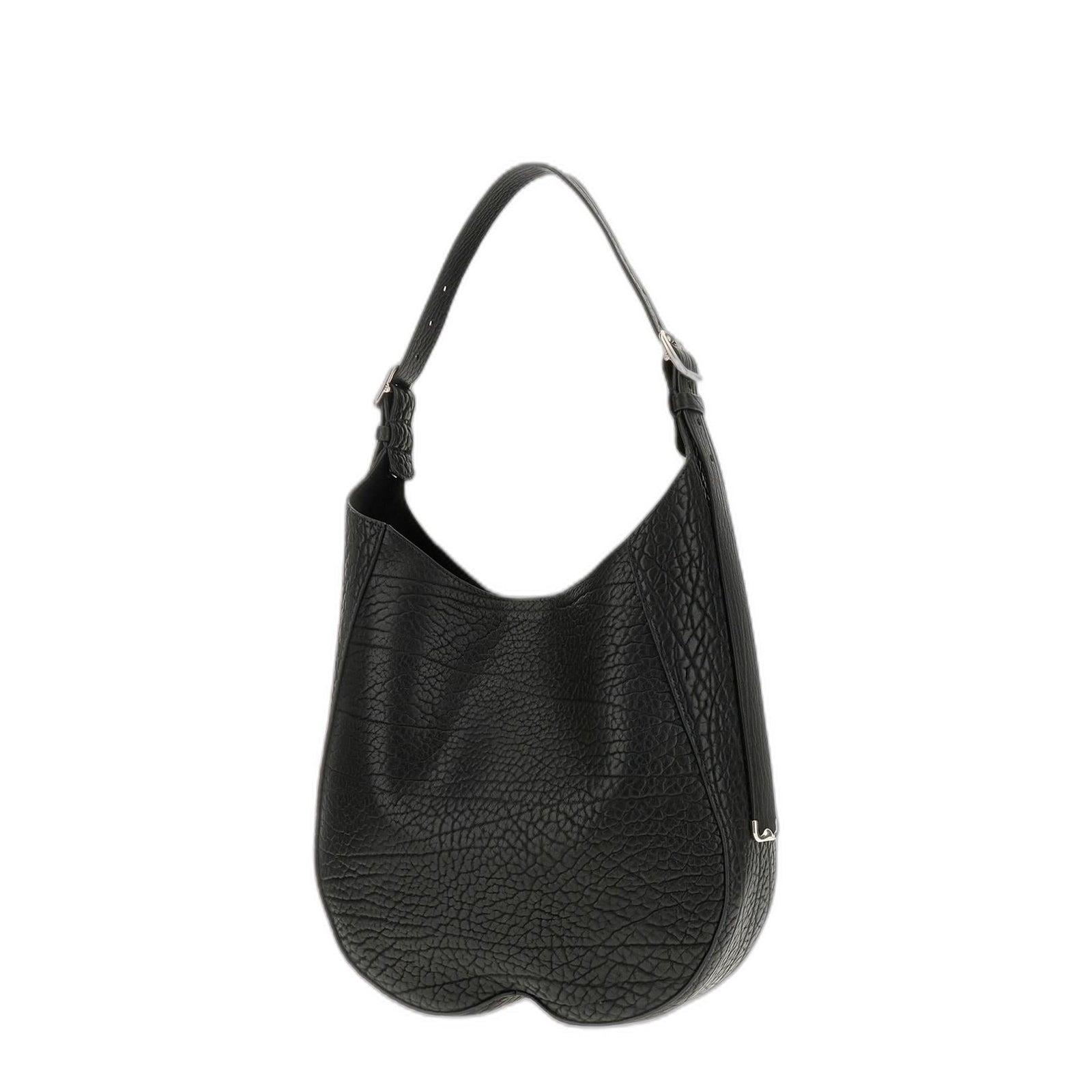 Black Leather Medium Chess Shoulder Bag