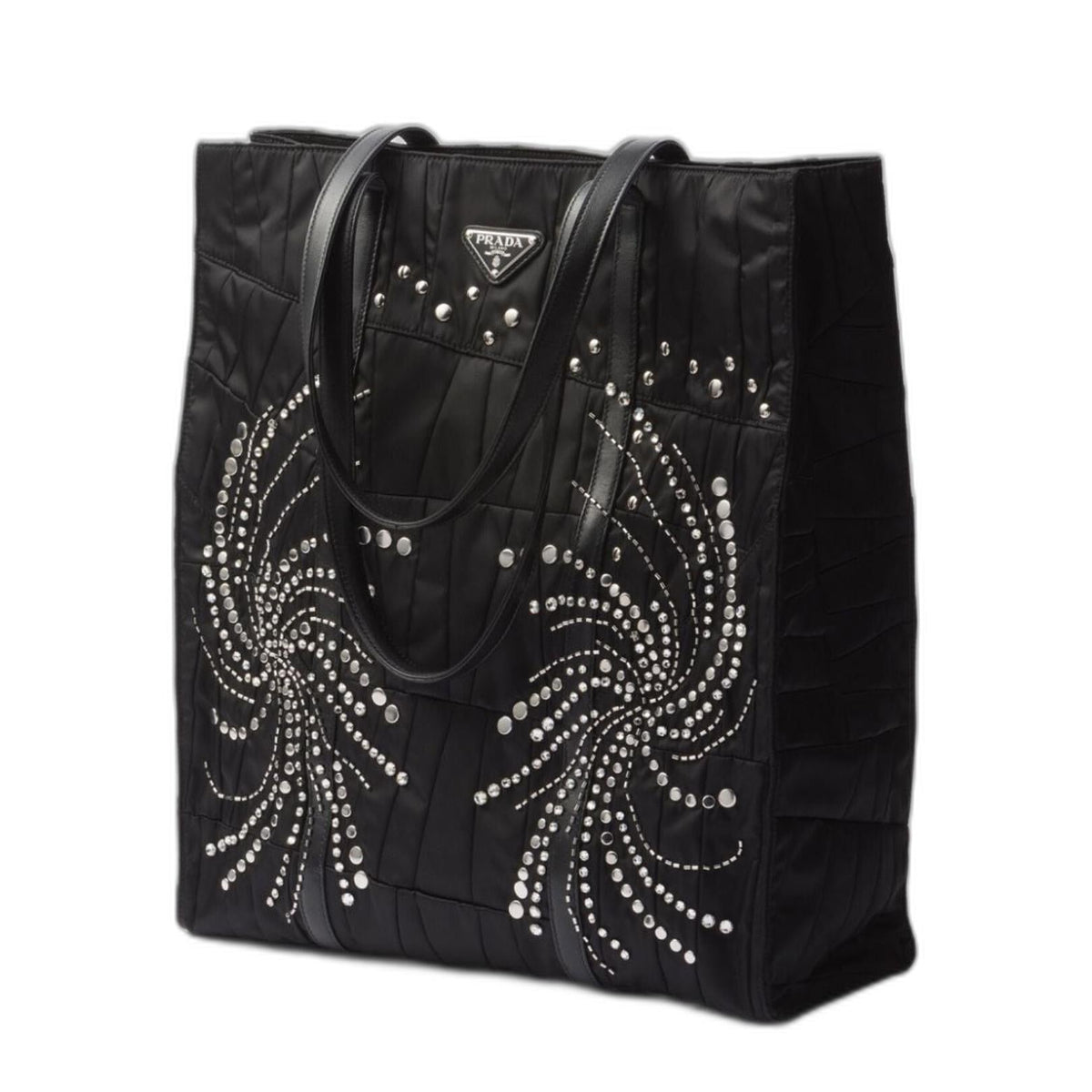 Black Re-Nylon Large Tote Bag
