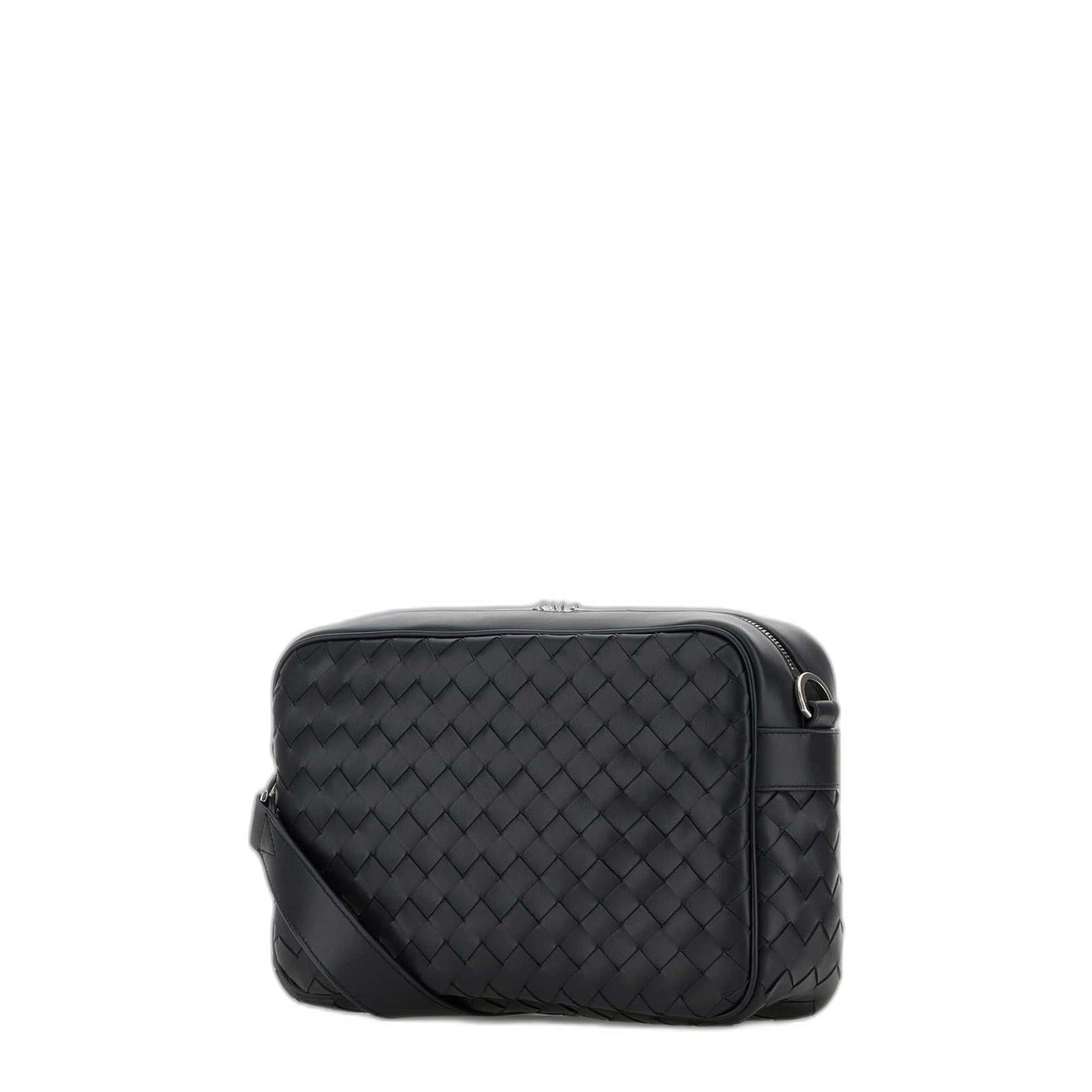 Graphite Leather Medium Camera Crossbody Bag