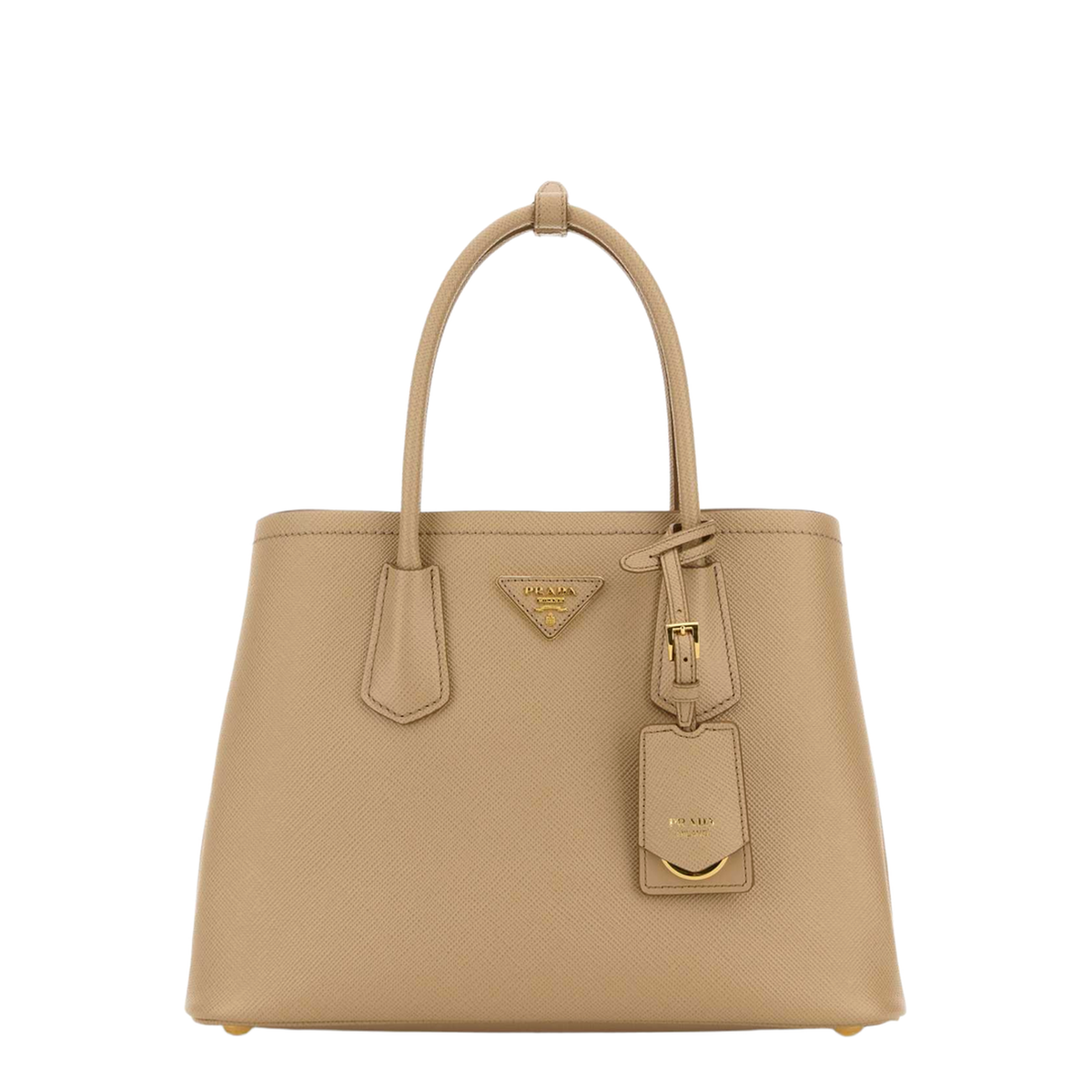 Sand Leather Small Double Handbag