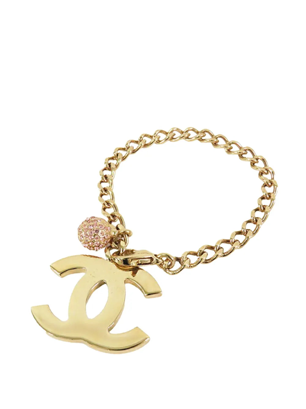 2002 Gold Plated CC Rhinestones Charm Bracelet costume bracelet