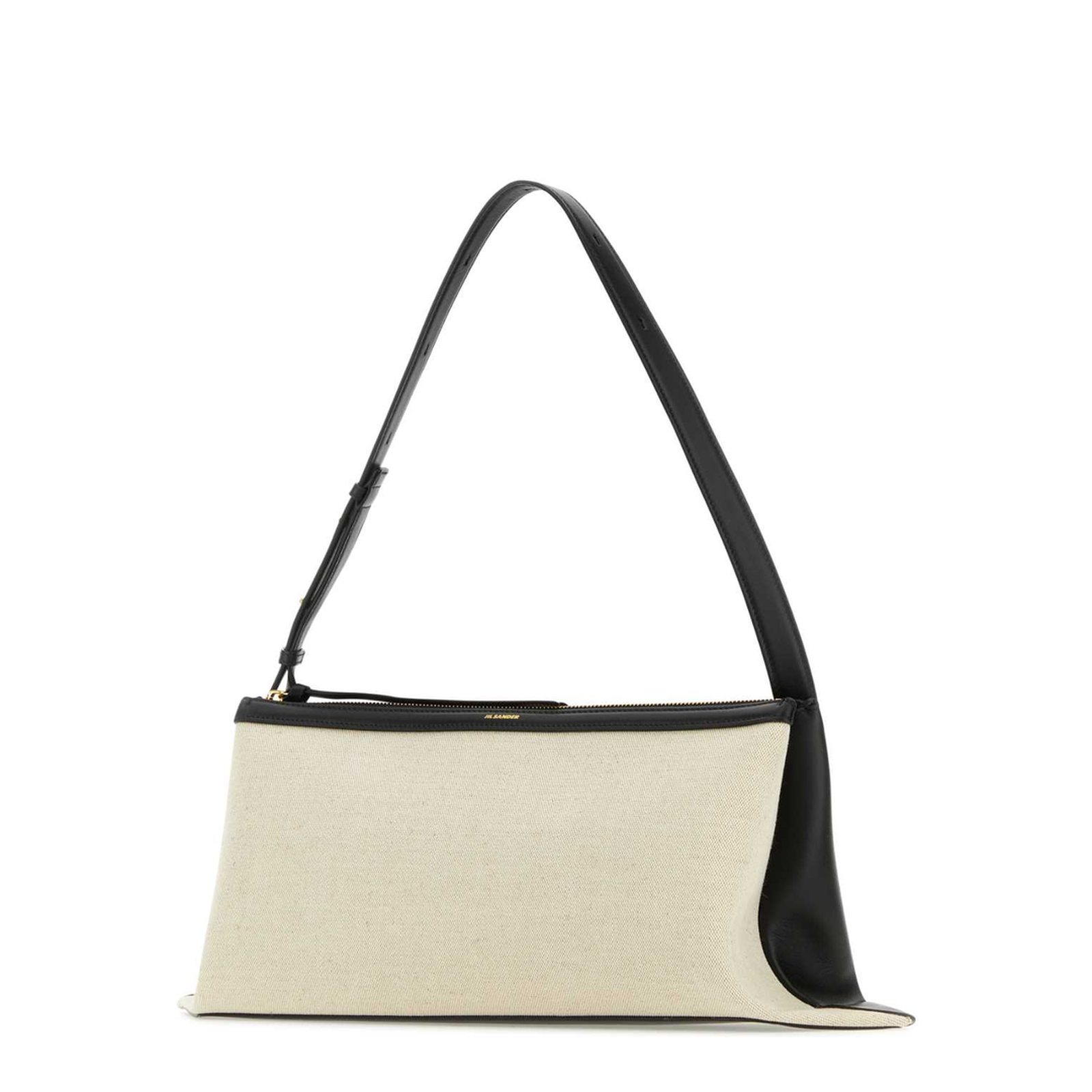 Two-Tone Canvas and Leather Medium Empire Shoulder Bag