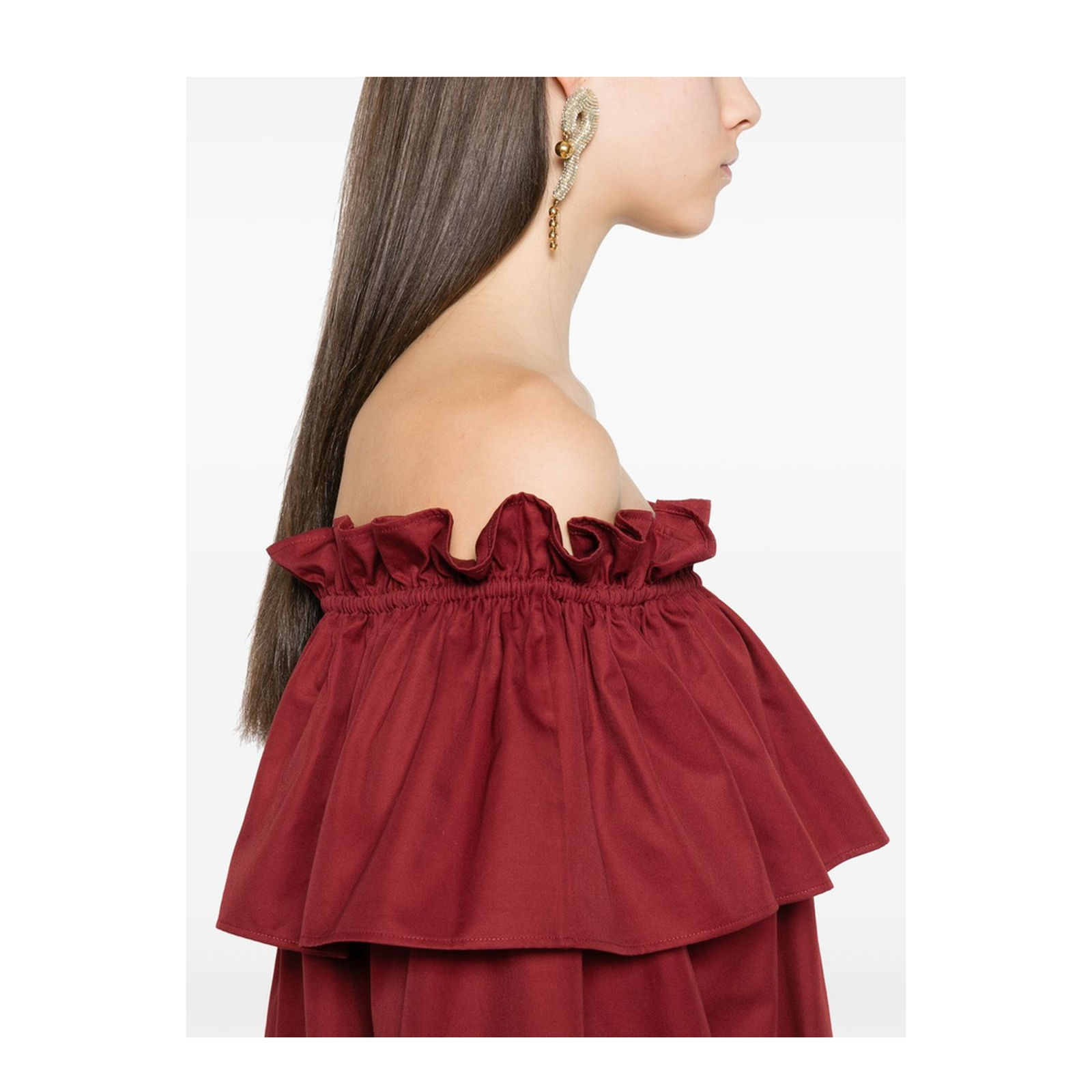 Ruffled Dress in Cotton Twill